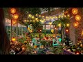 Cozy Summer Cafe ☀️☕ ASMR Ambience birds, purring, windchimes 🌴