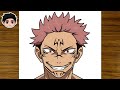 How to Draw SUKUNA from Jujutsu Kaisen | Easy Step-by-Step
