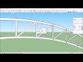 How to draw, cut to length, and assemble stadium arc trusses in sketchup