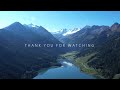 Alps. Drone Footage above beautiful lake of Austria. Relaxing piano music