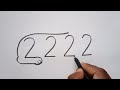 Dog Drawing With 2222 Number | How To Draw Dog | Do Drawing