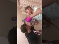 8-year old flat irons her mother's hair!