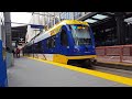 Minneapolis light rail departing station.