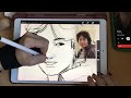 morning sketch ✧ draw with me 🌻 || on iPad // procreate [w/ bts bgm & rain]