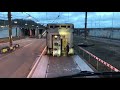 Eurotunnel-Loading double decker coach onto shuttle train.Calais to Folkestone cross the channel.ktx
