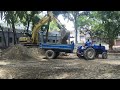 Jcb 3dx loading mud in sonalika tractor