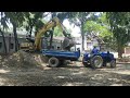 Jcb 3dx loading mud in sonalika tractor 47 rx