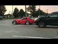 Crazy cars leaving a car meet.