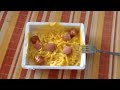 Mac and cheese with hot dogs