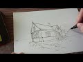 Watercolour and Pen | Drawing Houses in Perspective