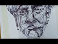 Old man 👴 pen art || hatching and cross hatching || Drawing