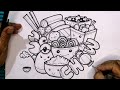 DOODLE ART | CHINESE FOOD DOODLE #drawing #shortvideo #cartoon #doodleart
