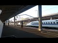 Shinkansen shakes Mihara Station.