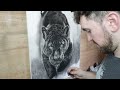 Creating 'Darkness Approaches' | Realistic Jaguar in Charcoal Timelapse