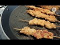 #preparing Chicken on the bamboo skewers (BBQ)
