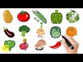 Fruits and vegetables name in english | fruits name Vegetables | lkg ukg evs class |  toppo kids