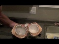 The coconut, how to open both types and remove the meat.