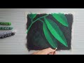 Easy Realistic Oil Pastel Drawing - Realistic Leaf Drawing / Water Drops on Leaves #realisticdrawing