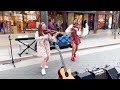 Karolina Protsenko & Holly May Perform Dance Monkey In Santa Monica - Violin Cover