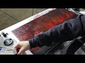 ASMR Painting A City On Fire (no talking) Palette knife & Paint Brush