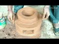 Build portable wood stove step by step/Clay stove/Mitti ka chulha