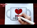 Easy BFF drawing | How to draw Best Friends drawing