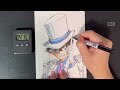 【名探偵コナン】30分で怪盗キッドを描いてみた2 / Drawing Detective Conan 【早描き】