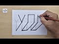 very simple 3d drawing on paper