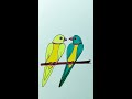 How to draw two parrot in love with number 2222#Birds#Shorts