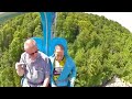 My wife and I on a zip-ride high above the Canyon Ste-Anne east of Quebec City.