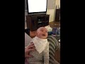 Baby laughing hysterically at Dad scaring her.