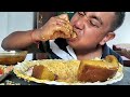 1KG Fry pork eating with spicy king red chilli green chilli in rice || Pig mutton fat eating