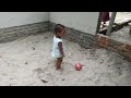 Cute boy are playing football