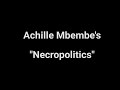 Achille Mbembe's 