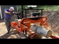 Wood-Mizer LX55 sawing Aspen
