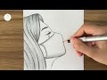 Beautiful girl with mask drawing || Pencil sketch for beginners || Easy drawing step by step