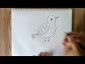 bird drawing easy | সহজে পাখি আঁকা | Bird draw ‎@SajusArt 