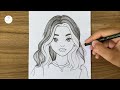 Cute girl drawing || Girl drawing easy step by step | Beautiful girl drawing for beginners