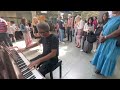 Blonde Girl's Beautiful Piano Surprise