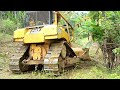 Caterpillar Bulldozer D6R XL Works 8 Hours Making Roads on Mountain Plantations