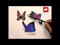 how to draw butterfly drawing #butterfly #3ddrawing