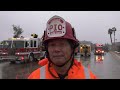 Firefighters Rescue Man From Santa Ana River Following Rainstorm | Santa Ana, CA