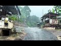 Heavy rain and thunderstorms in July||beautiful countryside in Indonesia||rain video