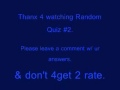 Random Quiz #2