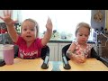 Twins try gummy snacks