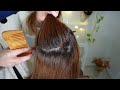 asmr scalp check sectioning with long nails, wooden comb, pick plus tweezers and light| no talking