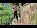 Two sisters build a bamboo house in preparation for a farm. Making the house walls