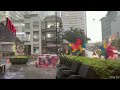 1HR Non-Stop Thunderstorm at BGC | Walking in Heavy Rain | Philippines -Binaural Audio Rain Ambience