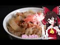 【ゆっくり料理】牛丼（風）を初心者の霊夢ちゃんがお料理しました。【ゆっくり実況】