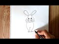 How To Draw Rabbit With  Number 8 | Rabbit Drawing Step By Step